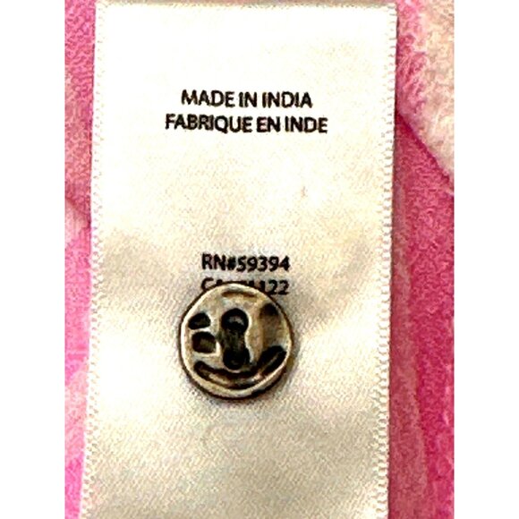 CCC Luxurious Cozy Fabrics Pink White Striped Long Sleeve Button Down Shirt Med - Picture 6 of 8